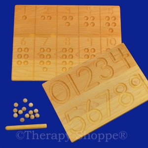 Double-Sided Numbers Wooden Tracing Board