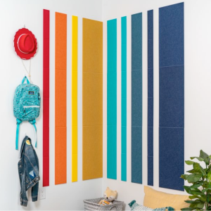 Noise Dampening Tiles - Rainbow Stripe Corner 