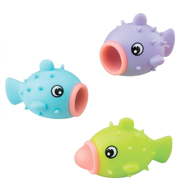 silly tongue puffer fish squeeze fidget toy